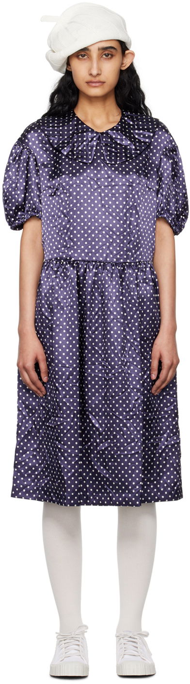 Obleke Comme des Garçons Comme des Garçons Girl Polka Dot Midi Dress Mornarica | NM-O010-051, 0