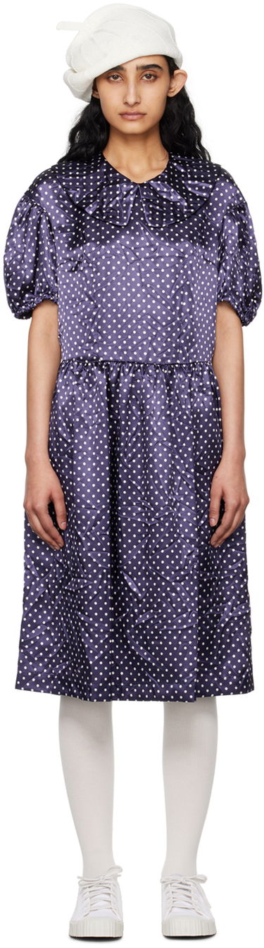 Obleke Comme des Garçons Comme des Garçons Girl Polka Dot Midi Dress Mornarica | NM-O010-051, 0