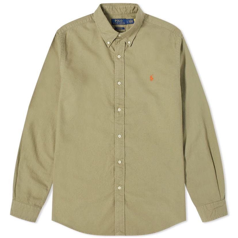 Srajce Polo by Ralph Lauren Polo Ralph Lauren Men's Garment Dyed Oxford Shirt Sage Green Bež | 710805564034