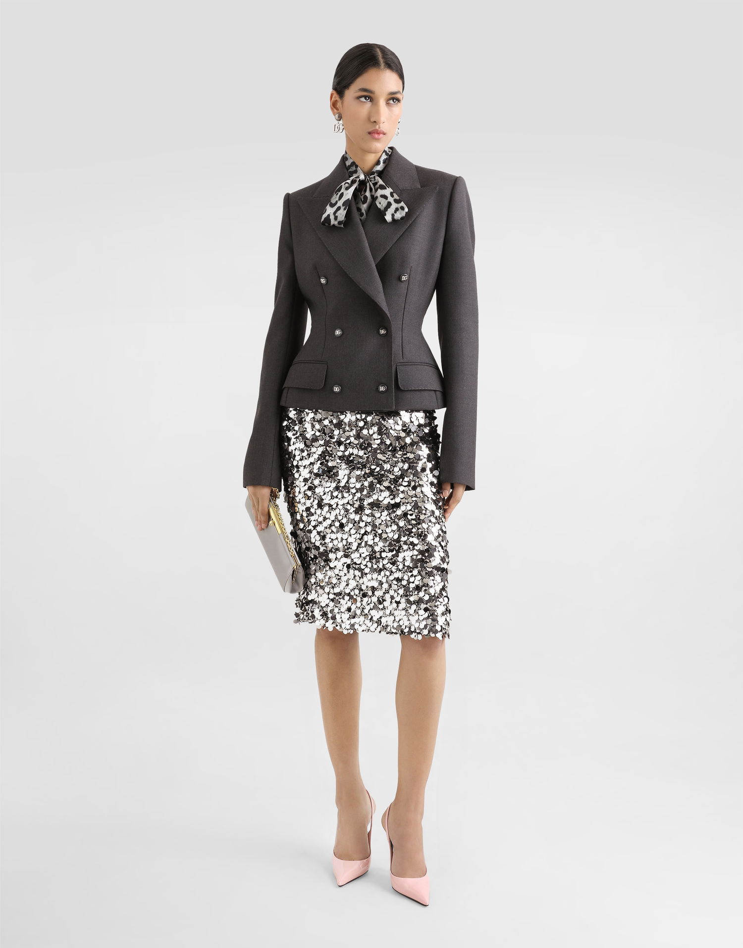 Krila Dolce & Gabbana Sequined Midi Skirt Siva | F4C1LTFLSJ8S0998, 1