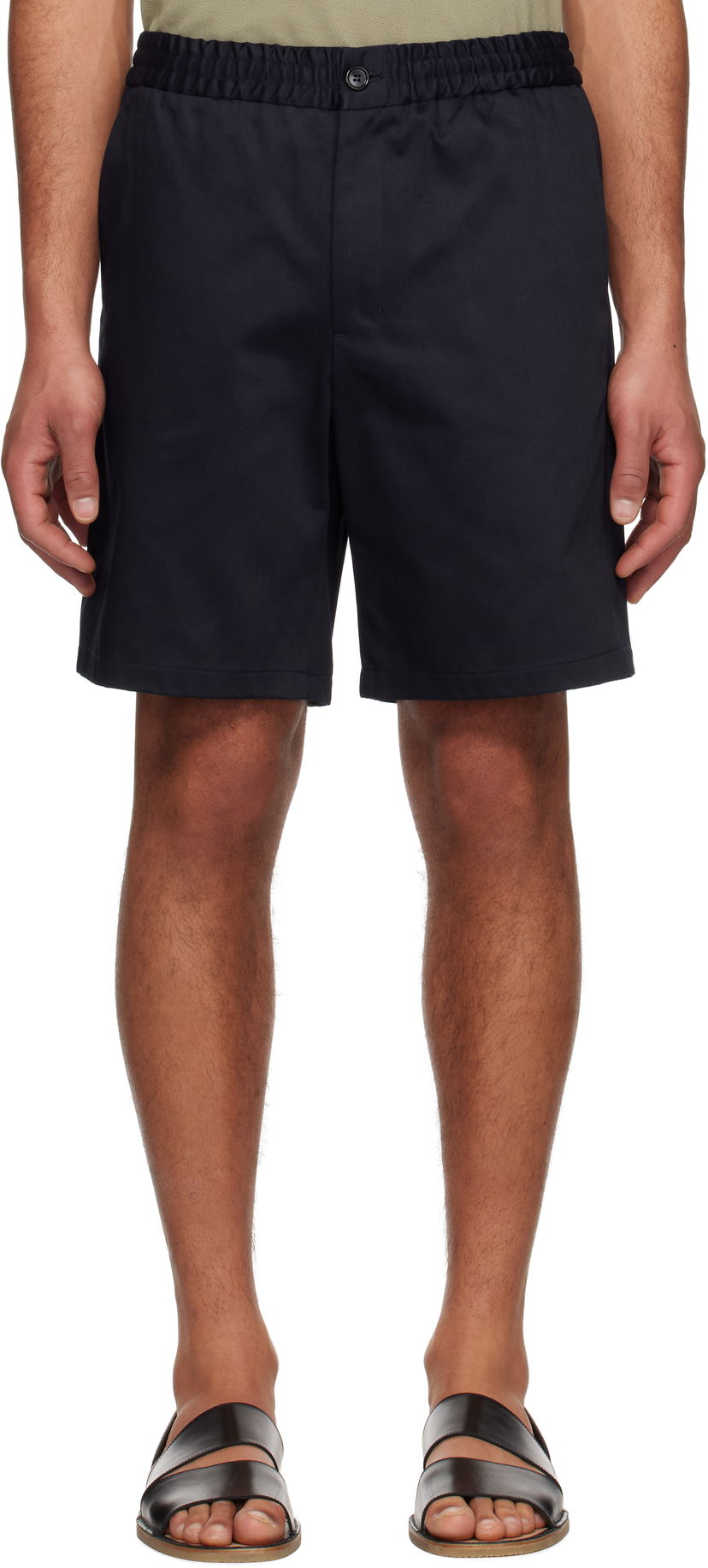 Kratke hlače AMI AMI Paris Elasticated Waist Shorts Mornarica | HSO303.CO0103