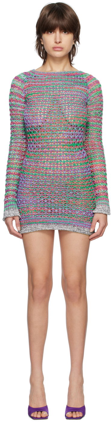 Obleke The Attico The Attico Open Knit Minidress Večbarvna | 232WCA192 KC062, 0