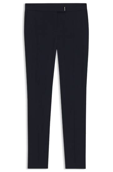 Hlače BOSS Slim-Fit Trousers with Slit Hems Mornarica | 50541990