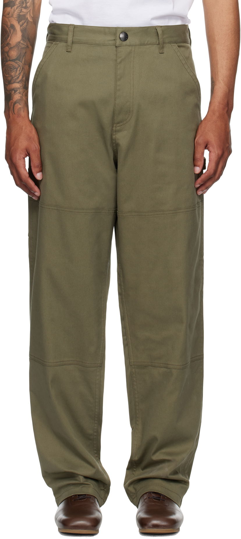 Hlače Moncler Moncler Gabardine Trousers Zelena | K20912A00003598R1