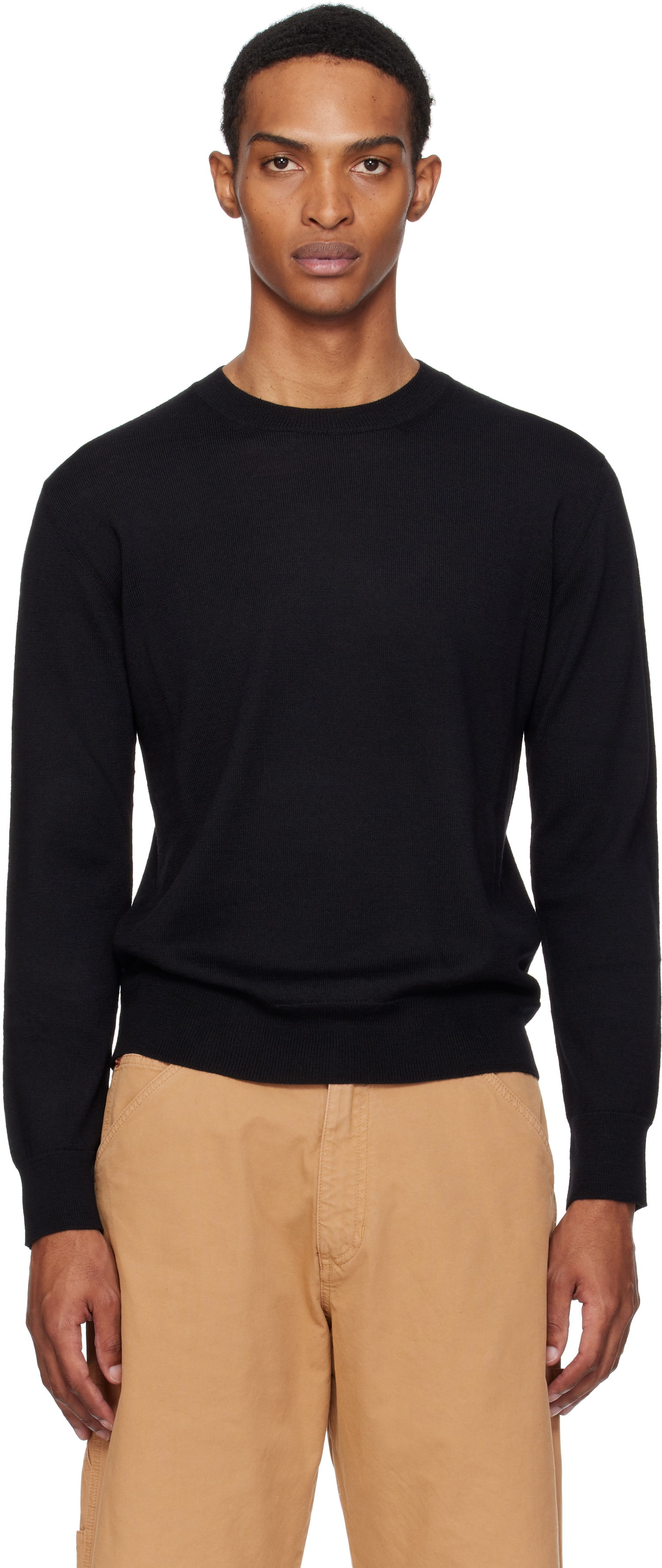 Pleteni pulover Maison Margiela MM6 Maison Margiela Elbow Patch Sweater Črna | SH0HL0032 M13133, 0