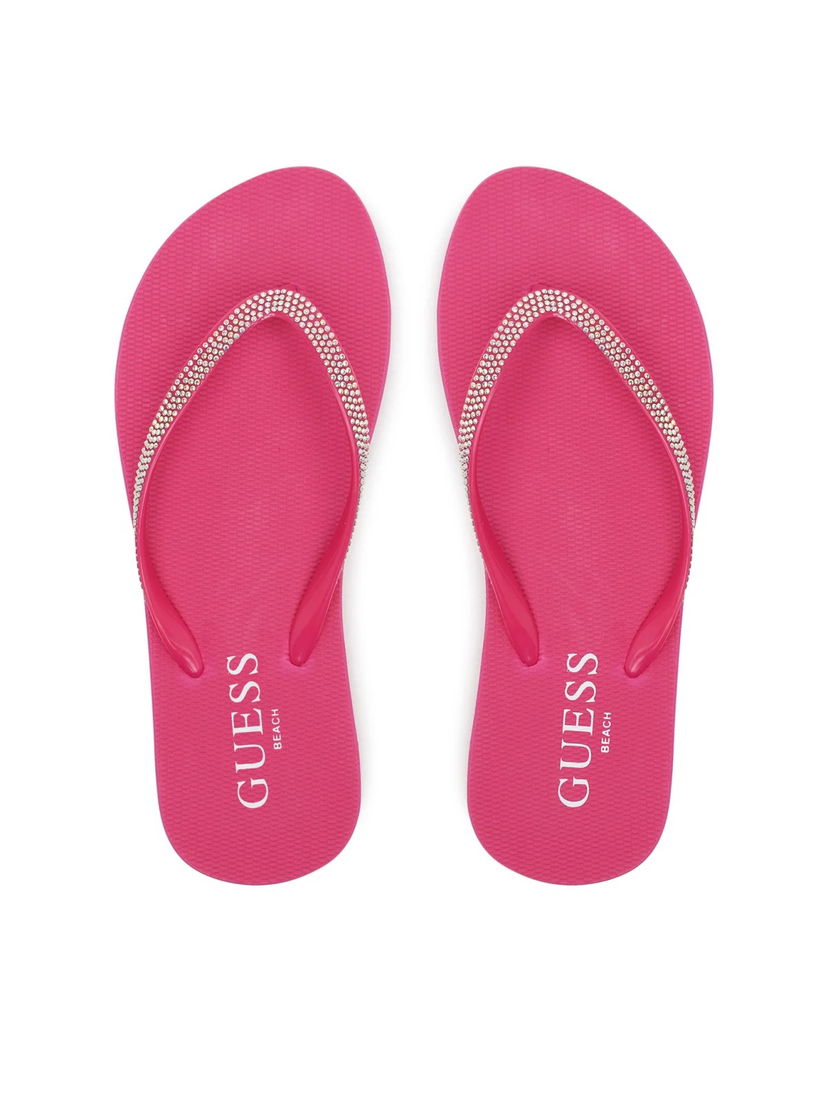 Kopalke GUESS Guess Rhinestone Beach Flip-Flops Roza | E5GZ05BB00F-F45D