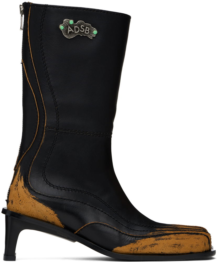 Superge in čevlji Andersson Bell Everett Distressed Mid-Calf Boots Črna | aaa360w