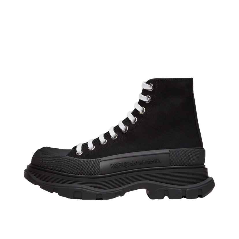 Superge in čevlji Alexander McQueen Canvas Tread Slick High Sneakers "Black" Črna | 604254W4L32