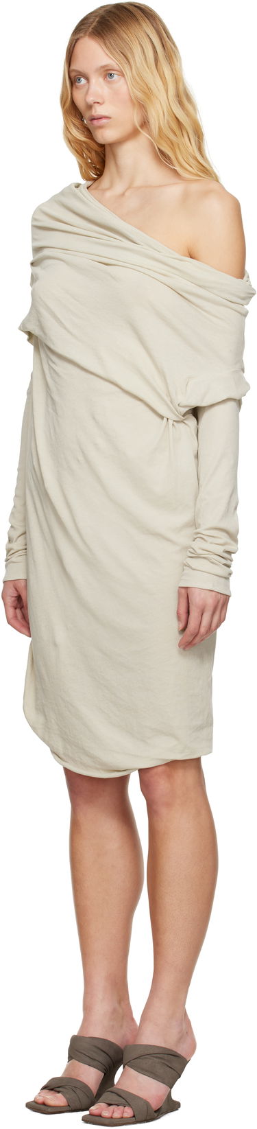 Obleke Entire Studios Entire Studios Draped One-Shoulder Top Bež | ESW-S25-8013-ST, 3