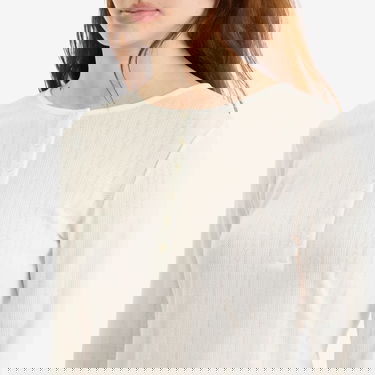 Majica Anine Bing Anine Bing Pia Pointelle Long Sleeve T-Shirt, Size Large Bela | A-08-11225-OFW26, 5