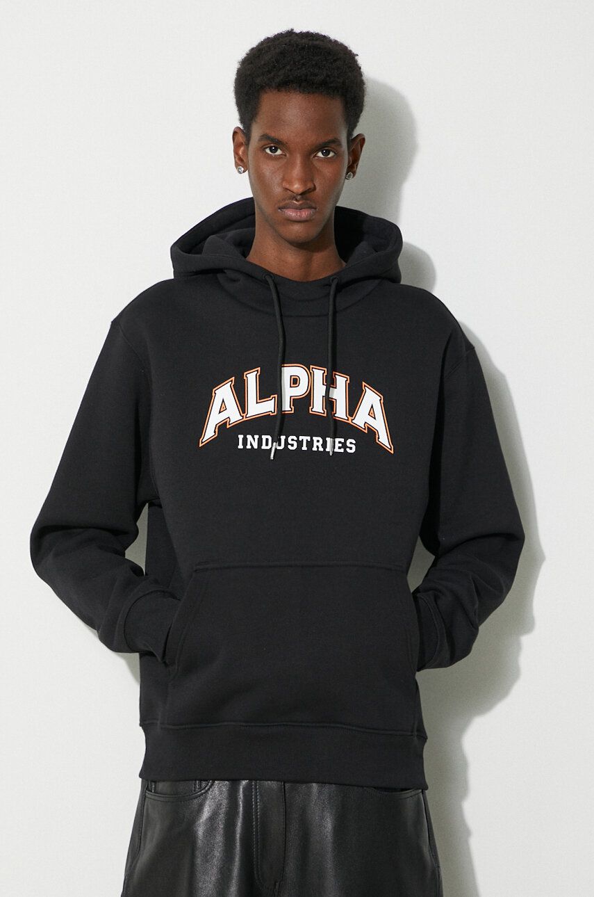 Pulover Alpha Industries Hoodie With Print Črna | 146331, 0