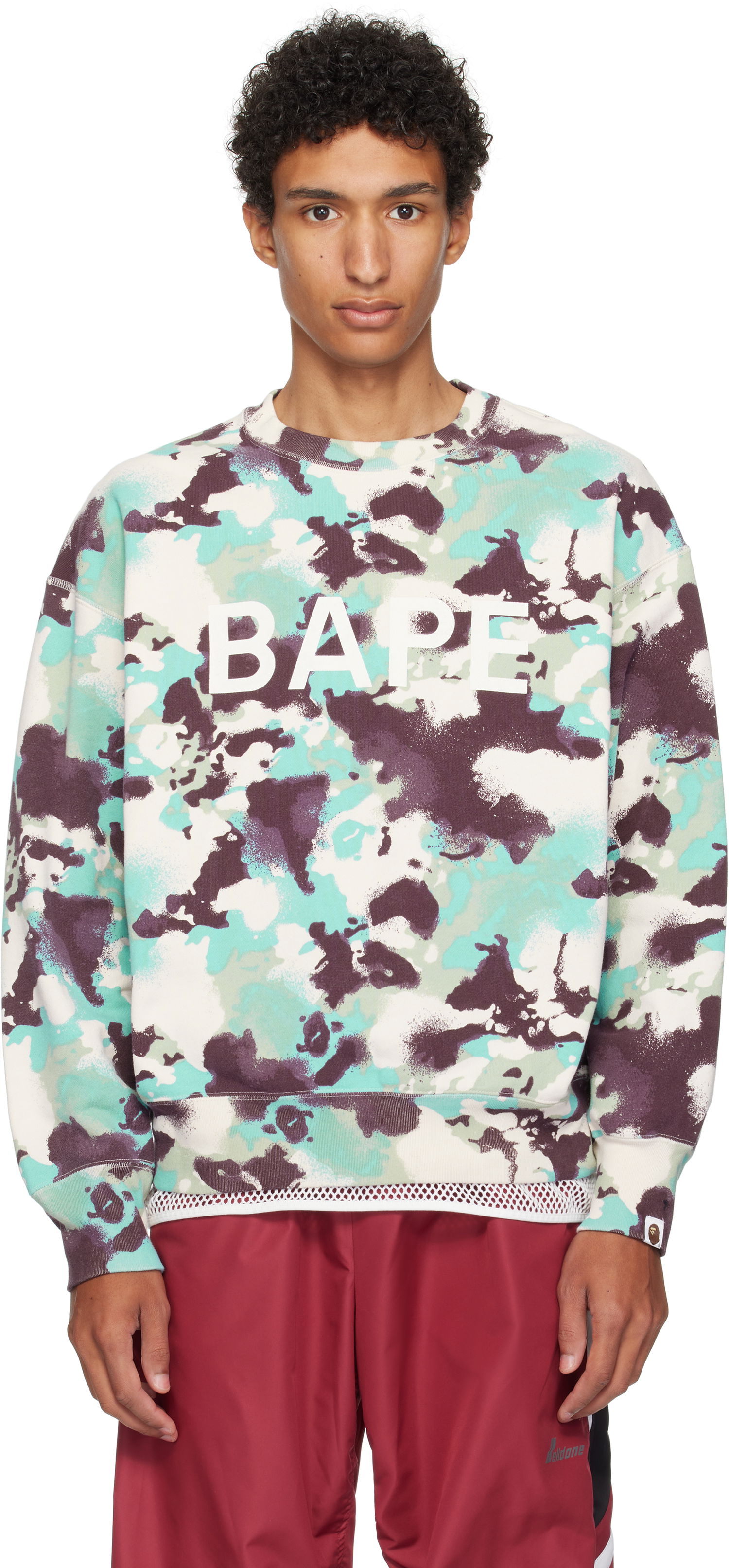 Pulover BAPE A Bathing Ape Map Camo Crewneck Sweatshirt Večbarvna | 001SWL301001M, 0