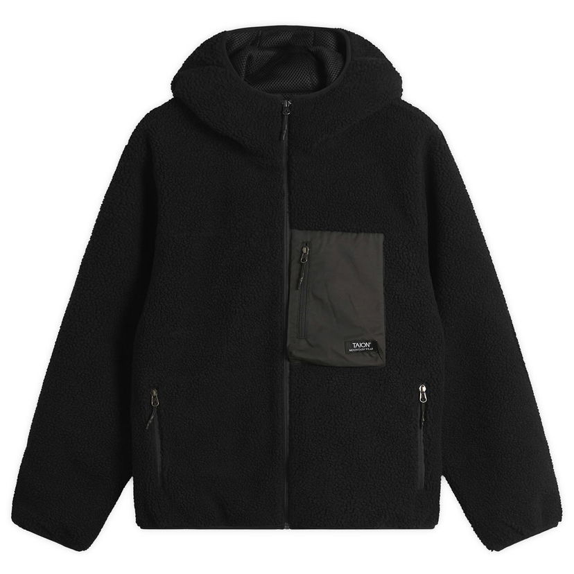 Jakna TAION Mountain Boa Hooded Fleece Jacket Črna | TAION-106NDMBMT-BKBK