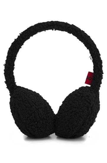 Modni dodatki BOSS Teddy ear muffs with stacked-logo embroidery Črna | 50550599