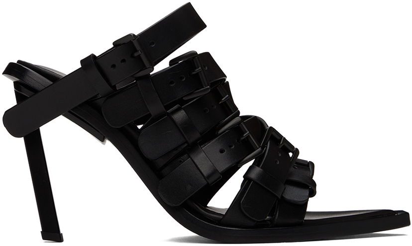 Modni dodatki Ann Demeulemeester Ann Demeulemeester Nel Heeled Buckle Strap Mules Črna | 2401-W-H10-LT049-099