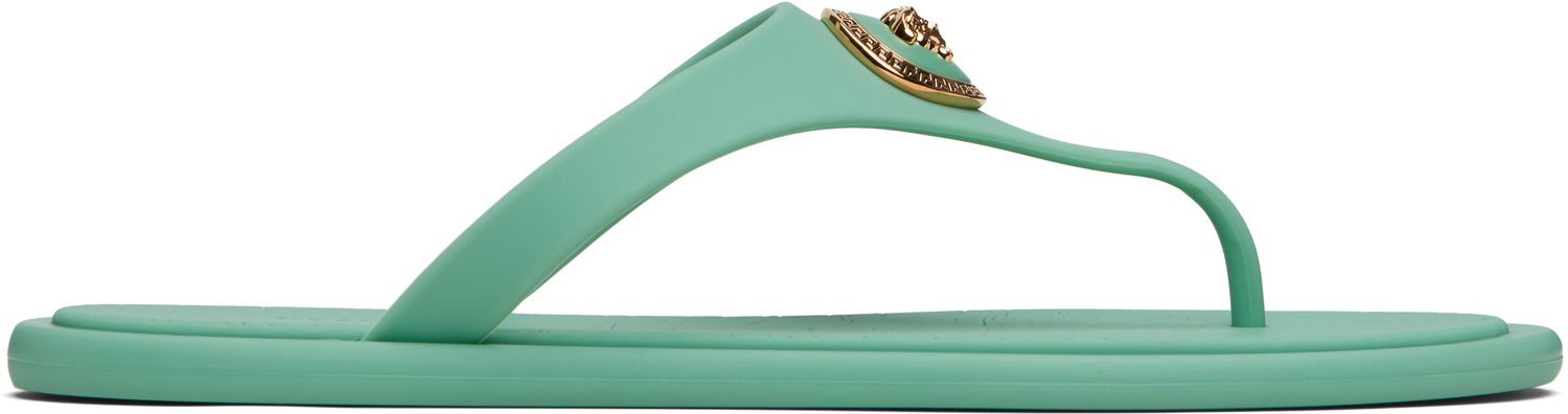 Modni dodatki Versace Versace Alia Rubber Flat Sandals Zelena | 1016248_1A10983, 0