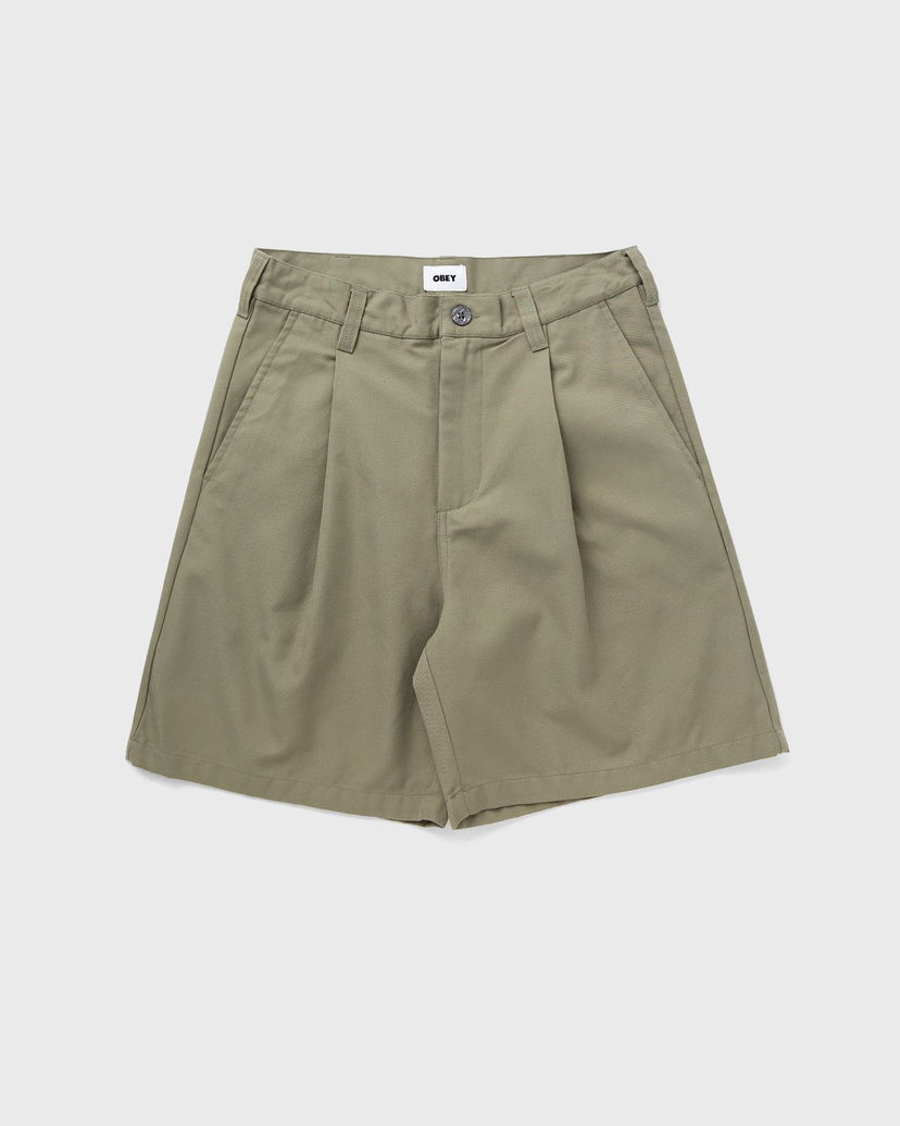 Kratke hlače OBEY Oliver Pleated Shorts Zelena | 172100098-MMD