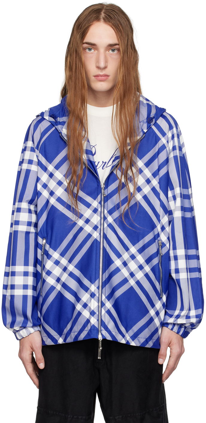 Jakna Burberry Check Jacket Modra | 8077178, 0