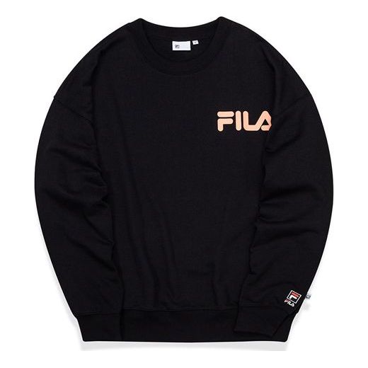 Pleteni pulover FILA Fusion Alphabet Logo Print Pullover Črna | T11U038205F-BK