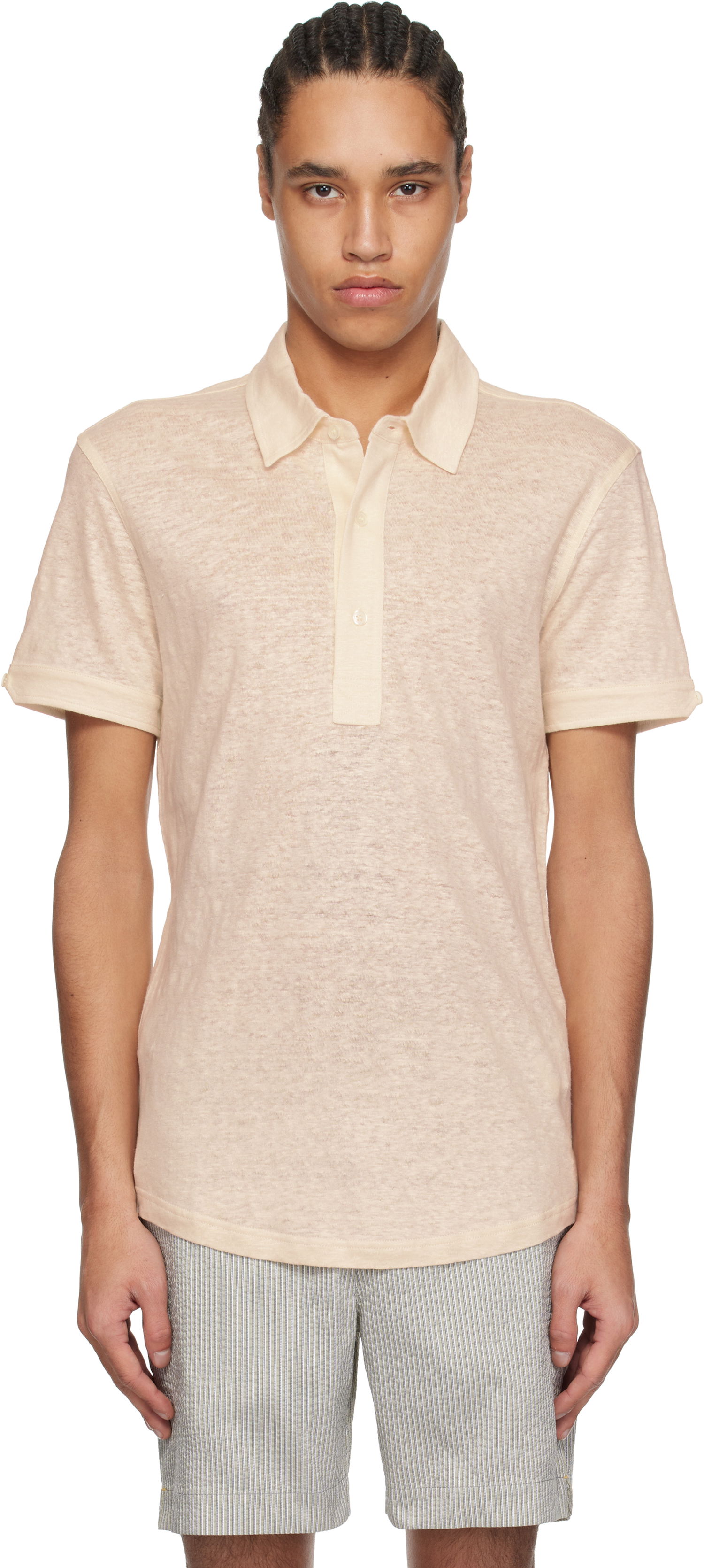 Polo majica Orlebar Brown Orlebar Brown Sebastian Linen Polo Bež | 280280, 0