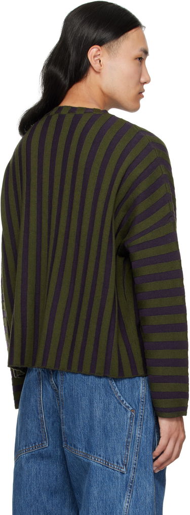 Pleteni pulover Eckhaus Latta Eckhaus Latta Striped Cropped Sweater Lila | 8026-EL-PF25-M, 2
