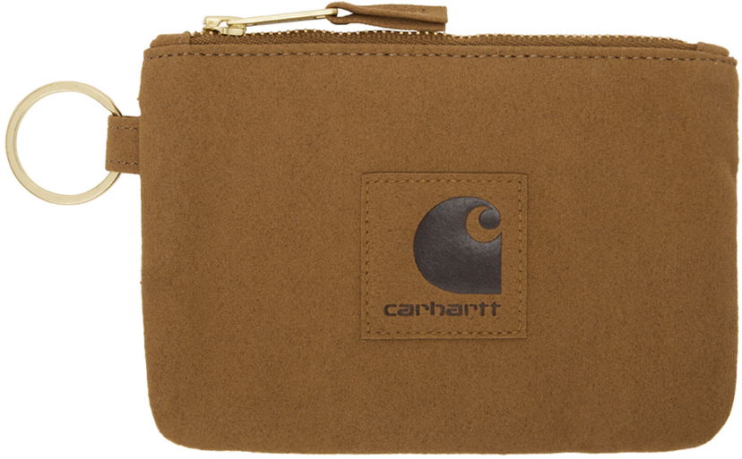 Denarnica Carhartt WIP Faux Suede Zip Wallet Rjava | I033644
