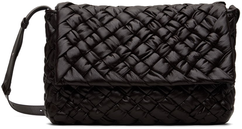 Torba za čez ramo Bottega Veneta Bottega Veneta Rumple Messenger Bag Črna | 776519V2BJ1