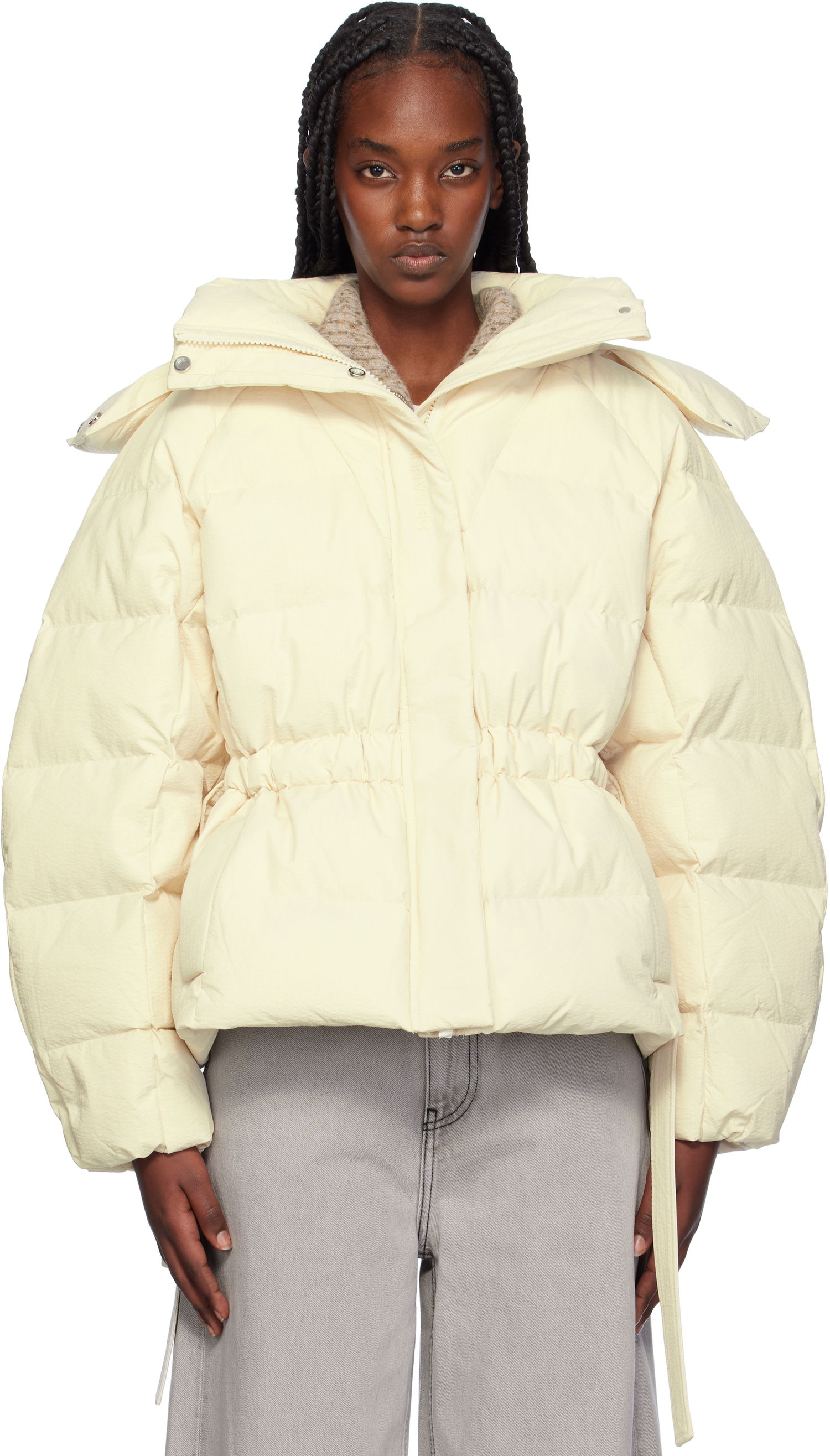 Puhovka GANNI Oversized Down Puffer Jacket Bež | F9690, 0