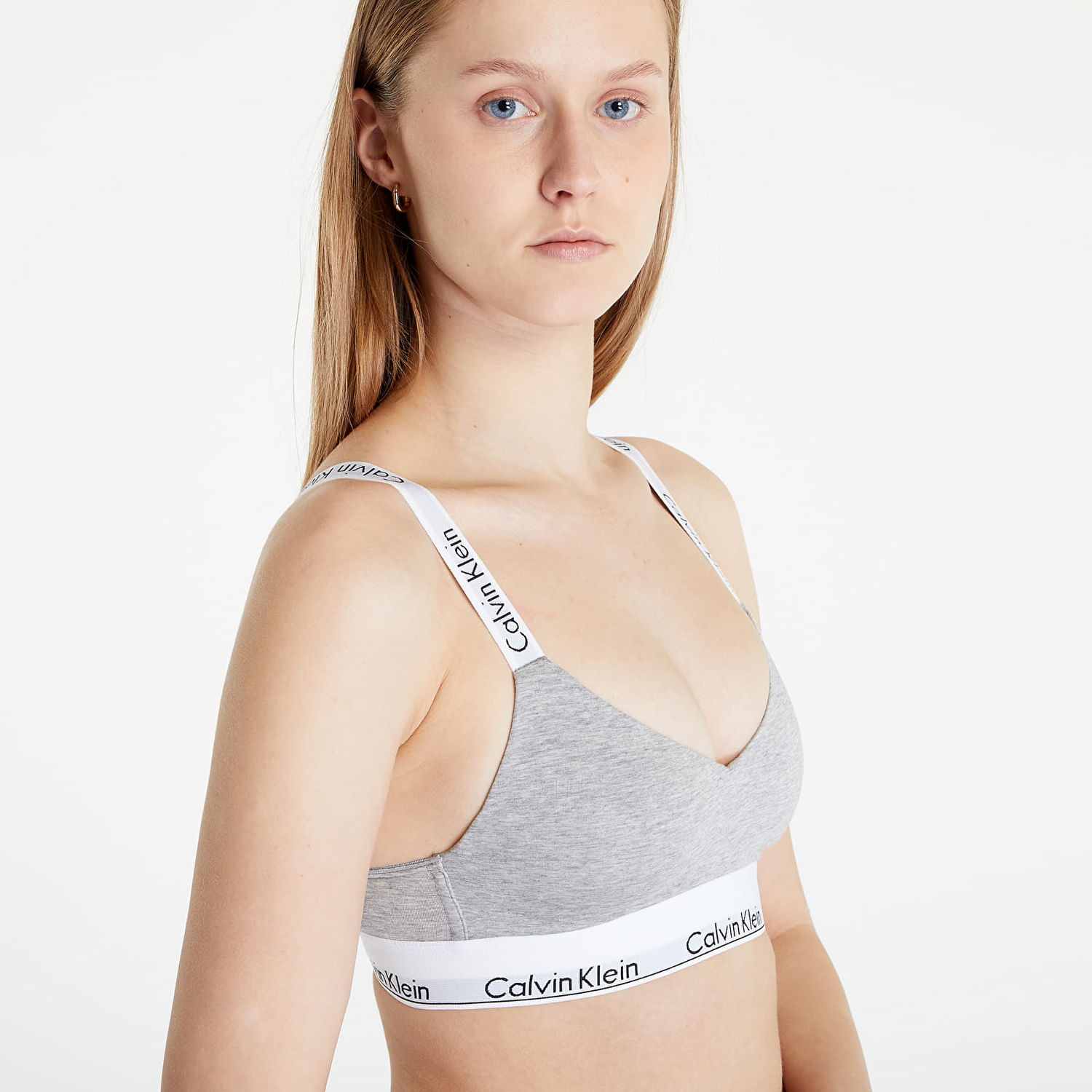 Modrček CALVIN KLEIN Modern Cotton Light Lined Bralette Siva | QF7059E P7A, 1