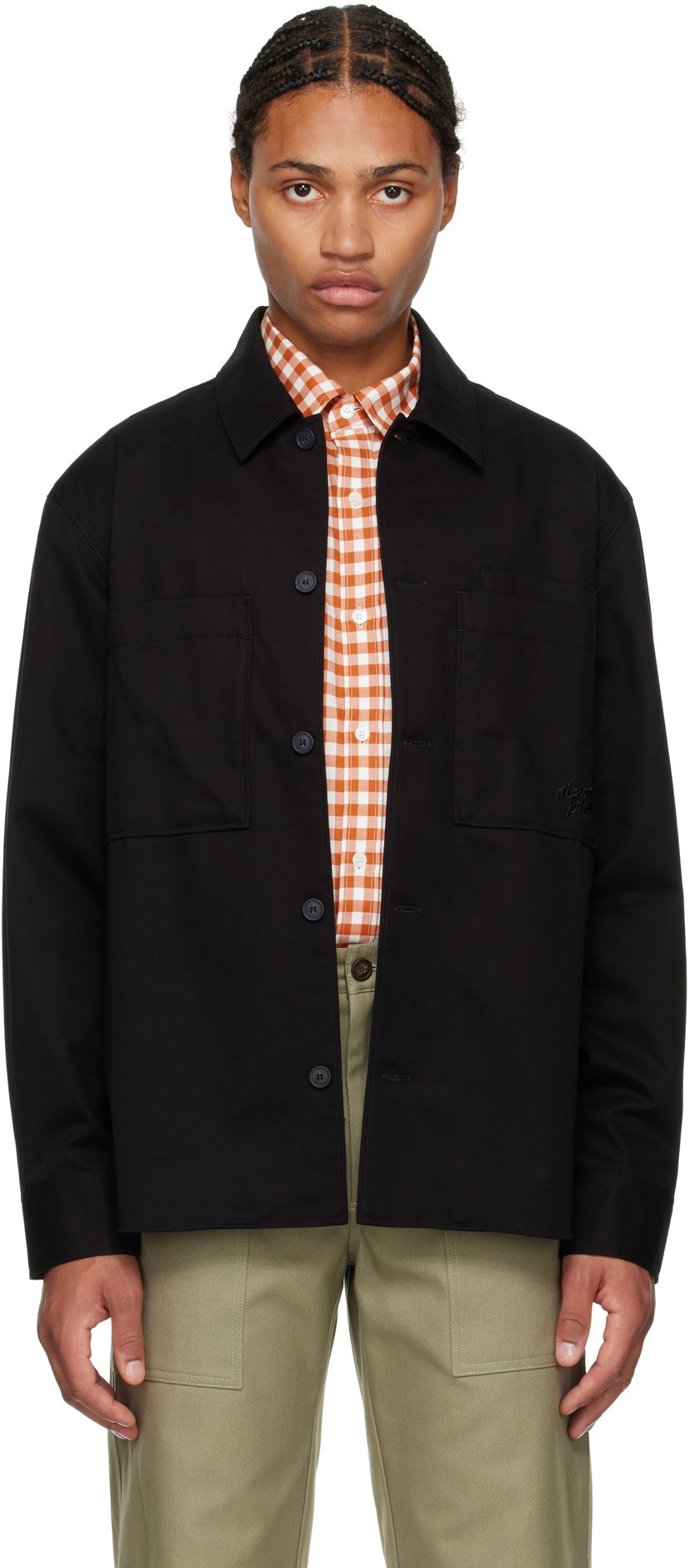 Srajce MAISON KITSUNÉ Cotton Overshirt Črna | MM00401WW0122