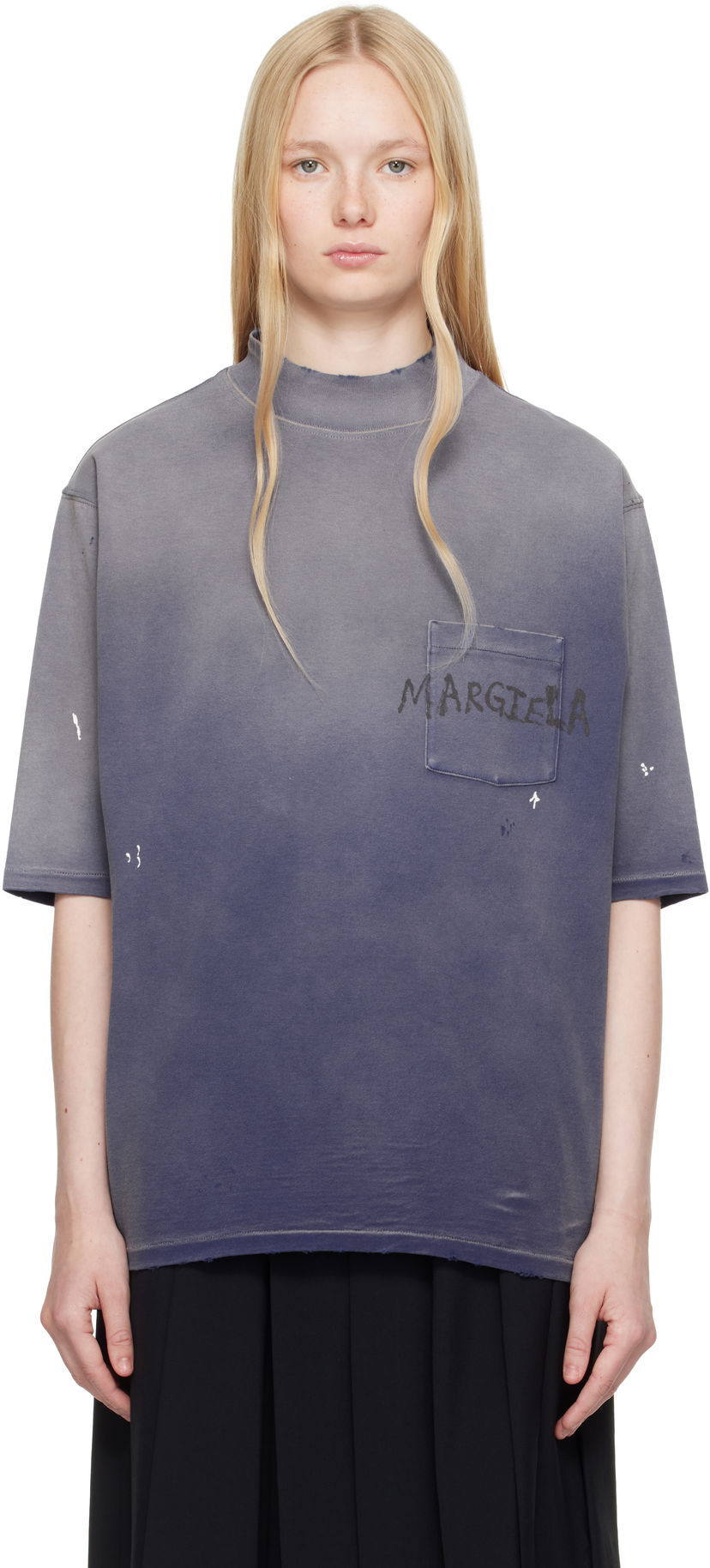 Majica Maison Margiela Maison Margiela Graffiti Logo T-Shirt Modra | S50GC0714 S24567