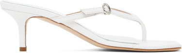 Modni dodatki Aeyde Aeyde Leigh Leather Toe-Post Heeled Sandals Bela | A11-HS-GAIS55TB162-SS25-1020-007, 0