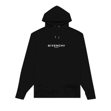 Pulover Givenchy Classic Fit Hoodie With Reverse Print Črna | BMJ0GD3Y78 001, 0