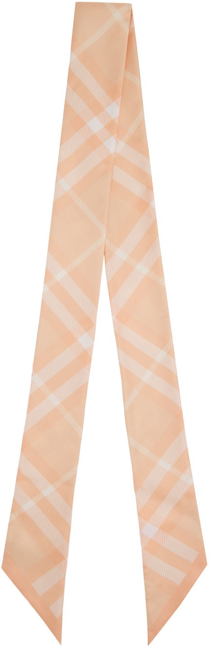 Šala Burberry Skinny Check Silk Scarf Roza | 8083299