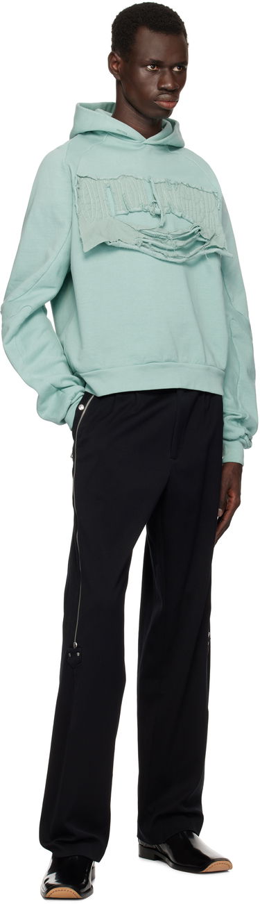 Pulover Ottolinger Ottolinger Distressed Multiline Hoodie Zelena | 115-102715-01, 3