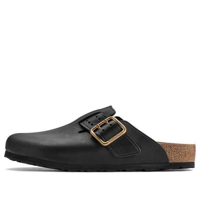 Superge in čevlji Birkenstock Boston Bold Leather Narrow Fit Clogs Črna | 1022626