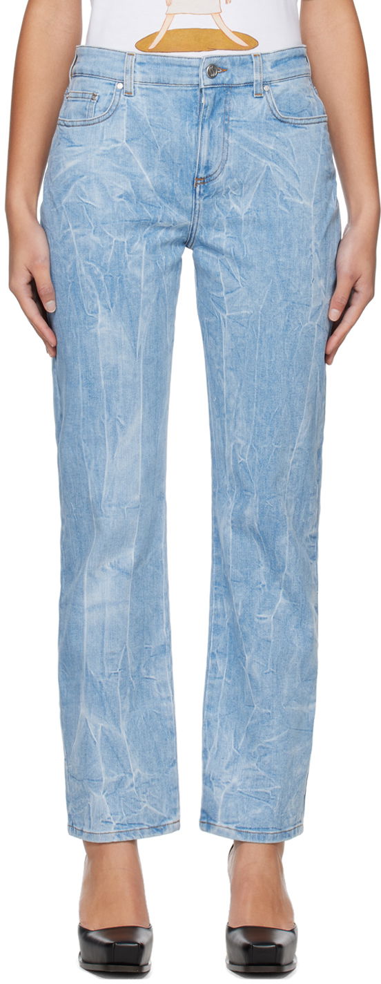 Kavbojke Stella McCartney Stella McCartney Crinkle Wash Jeans Modra | 6D00293SPH08