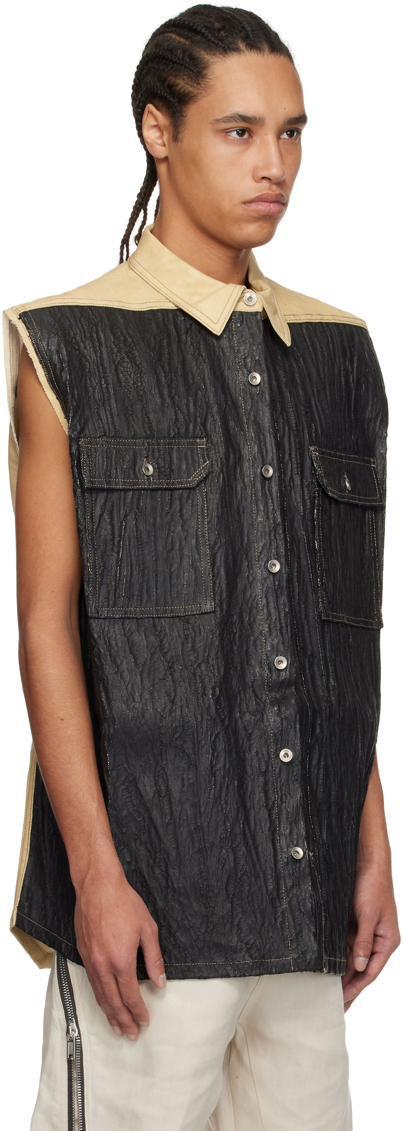 Telovnik Rick Owens Rick Owens DRKSHDW Hollywood Tommy Jumbo Denim Vest Črna | DU01E3764 DCFCR, 1