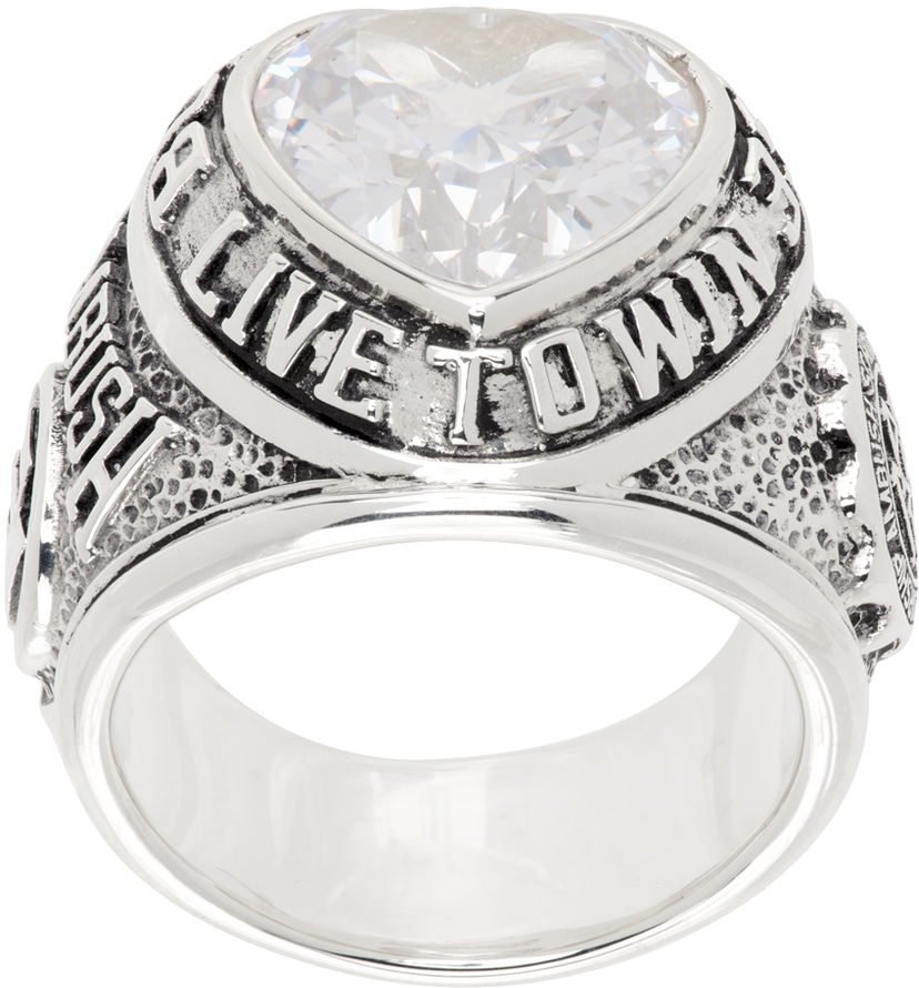 Prstan Ambush Heart Class Signet Ring Siva | BMOC002S24SIL0017200