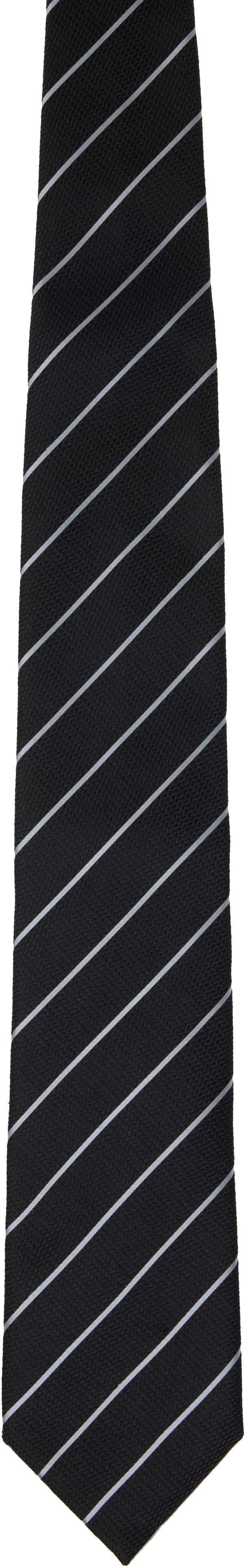Pasovi Tom Ford Tom Ford Striped Tie Črna | STE001-S0082