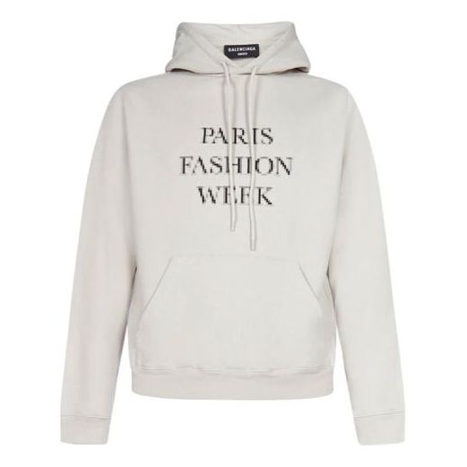 Pulover Balenciaga Fashion Week Print Hoodie Bež | 657034TKV852984