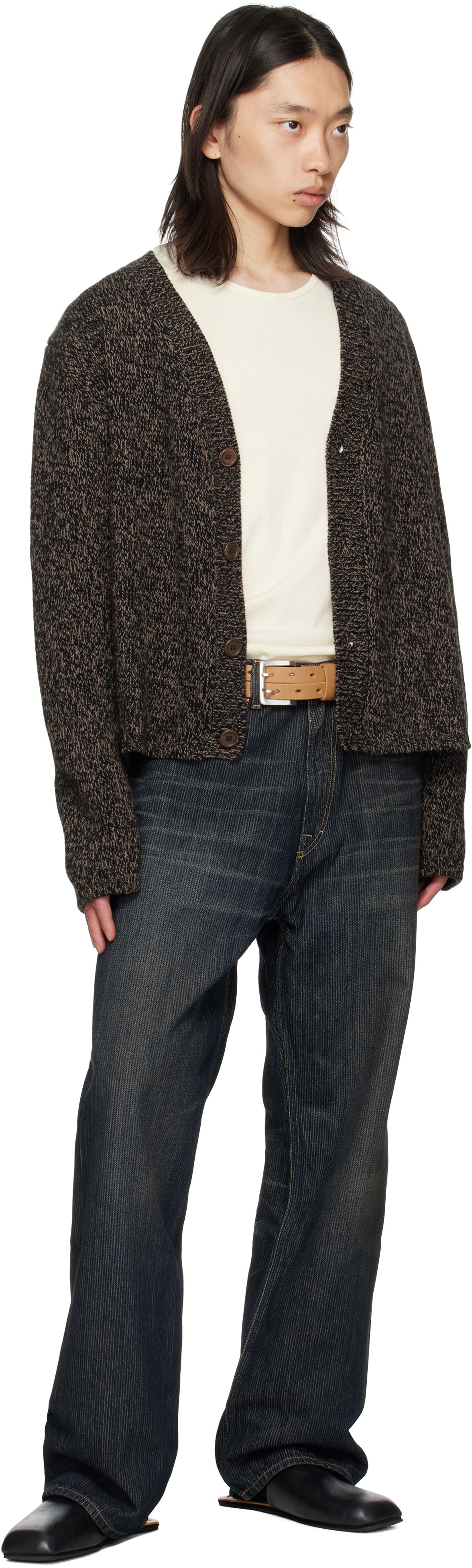 Pasovi OUR LEGACY Leather Split Belt with Double-Prong Buckle Rjava | A4258SOS, 1