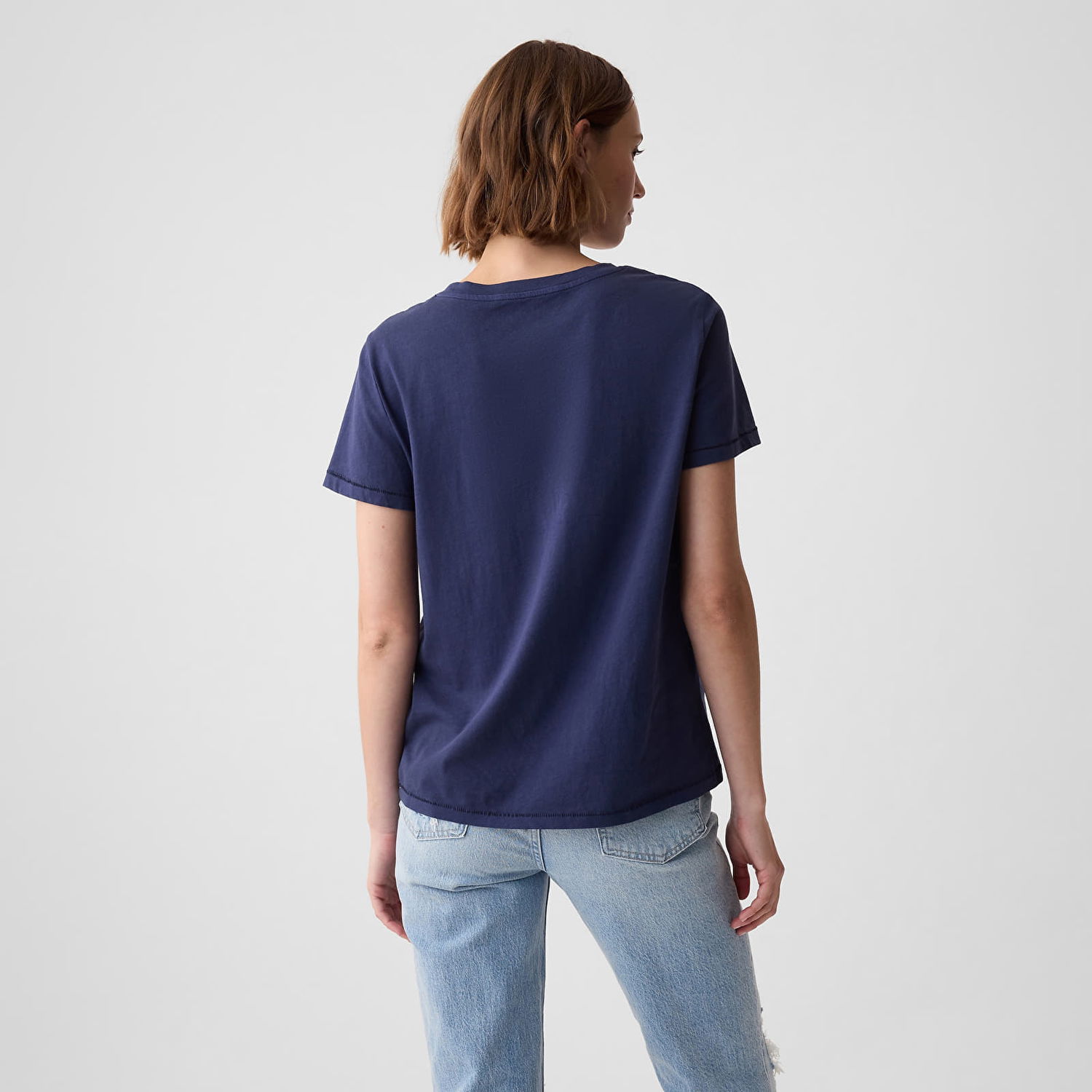 Majica GAP Basic Crewneck Tee Navy Uniform Mornarica | 795346-03, 1