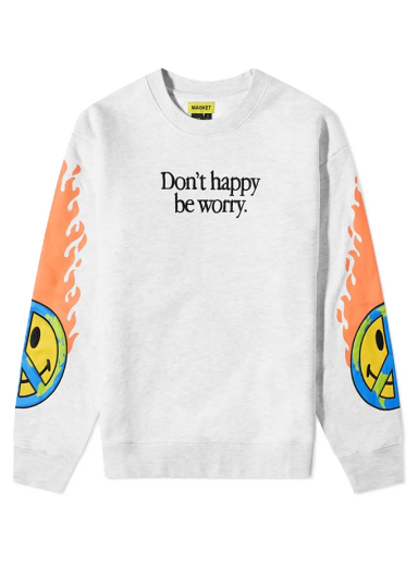 Pulover MARKET Smiley Earth On Fire Crewneck Siva | 396000839