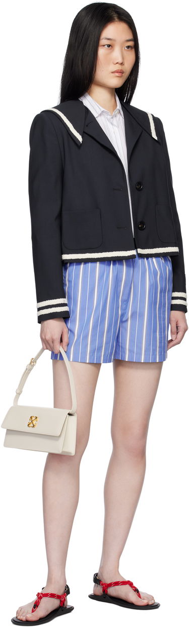 Jakna MSGM MSGM Sailor Collar Cropped Jacket Mornarica | 3841MDG02 257127, 3