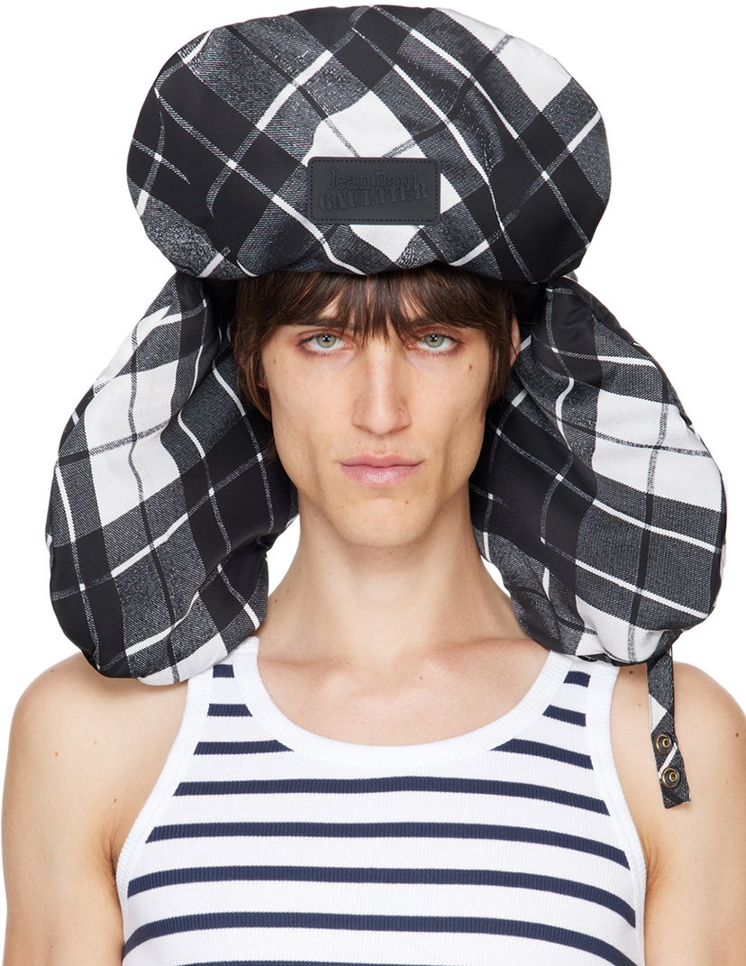 Klobuk Jean Paul Gaultier Gaultier Tartan Print Aviator Hat Črna | 24/31-U-CC044P-C563-000201