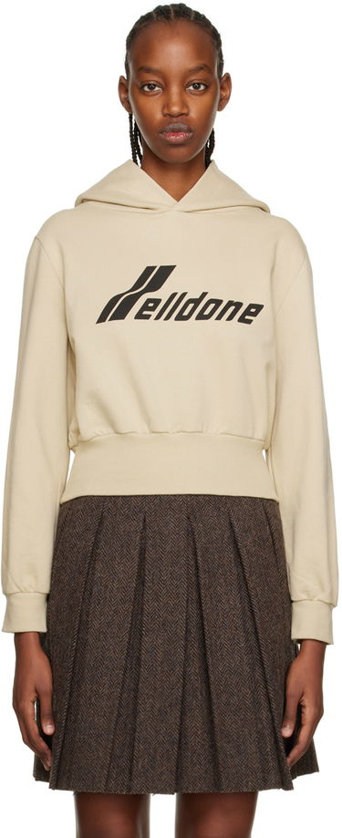 Pulover We11done Printed Cropped Hoodie Bež | WD-TH3-22-865-W-BG, 0