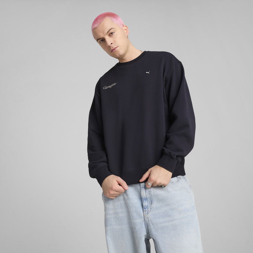 Pleteni pulover Puma MMQ Graphic Crewneck Sweatshirt Mornarica | 629344_16