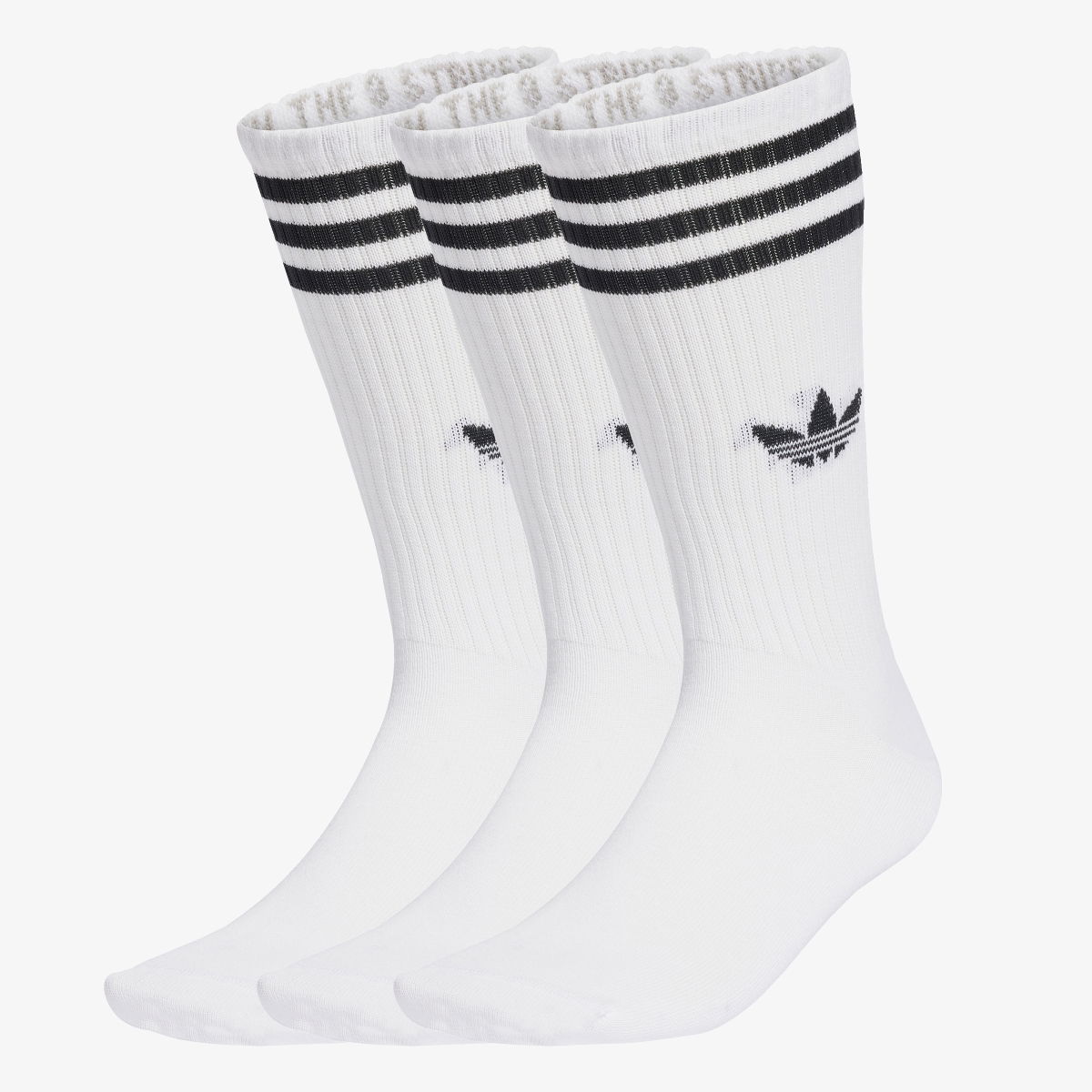 Nogavice adidas Performance 3-Stripes High Crew Socks - 3 Pairs Bela | JV7416, 1