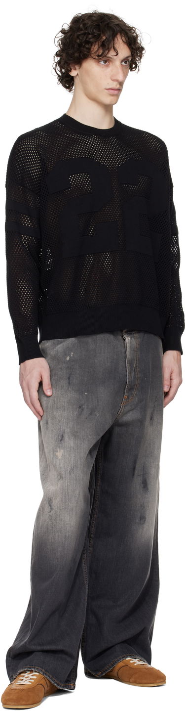 Pleteni pulover AMIRI AMIRI '22' Mesh Crewneck Sweater Črna | AMKNCW1040, 3